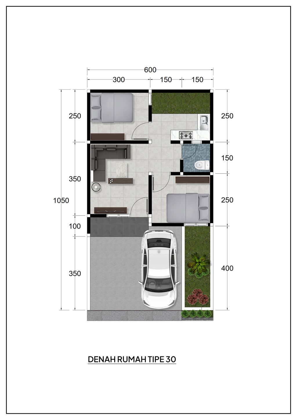 foto denah rumah tipe Fascino perumahan PESONA PARK RESIDENCE 2