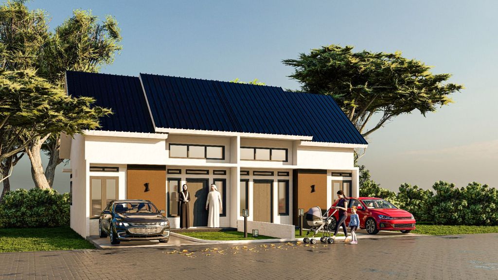 foto tampak rumah tipe 36 subsidi perumahan PERMATA HALONGONAN CITY