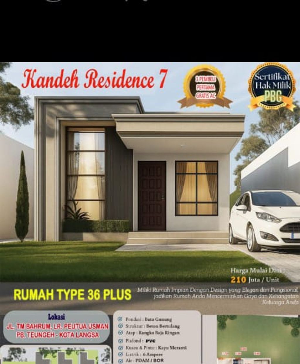 foto tampak rumah tipe 36 perumahan KANDEH RESIDENCE 7