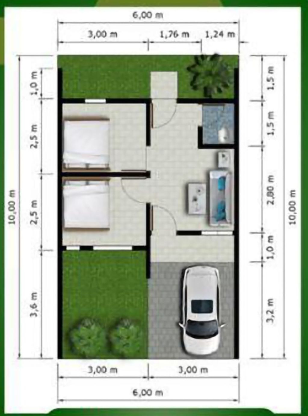 foto denah rumah tipe 27/60 perumahan GRAHA PANCA MUSTIKA 5
