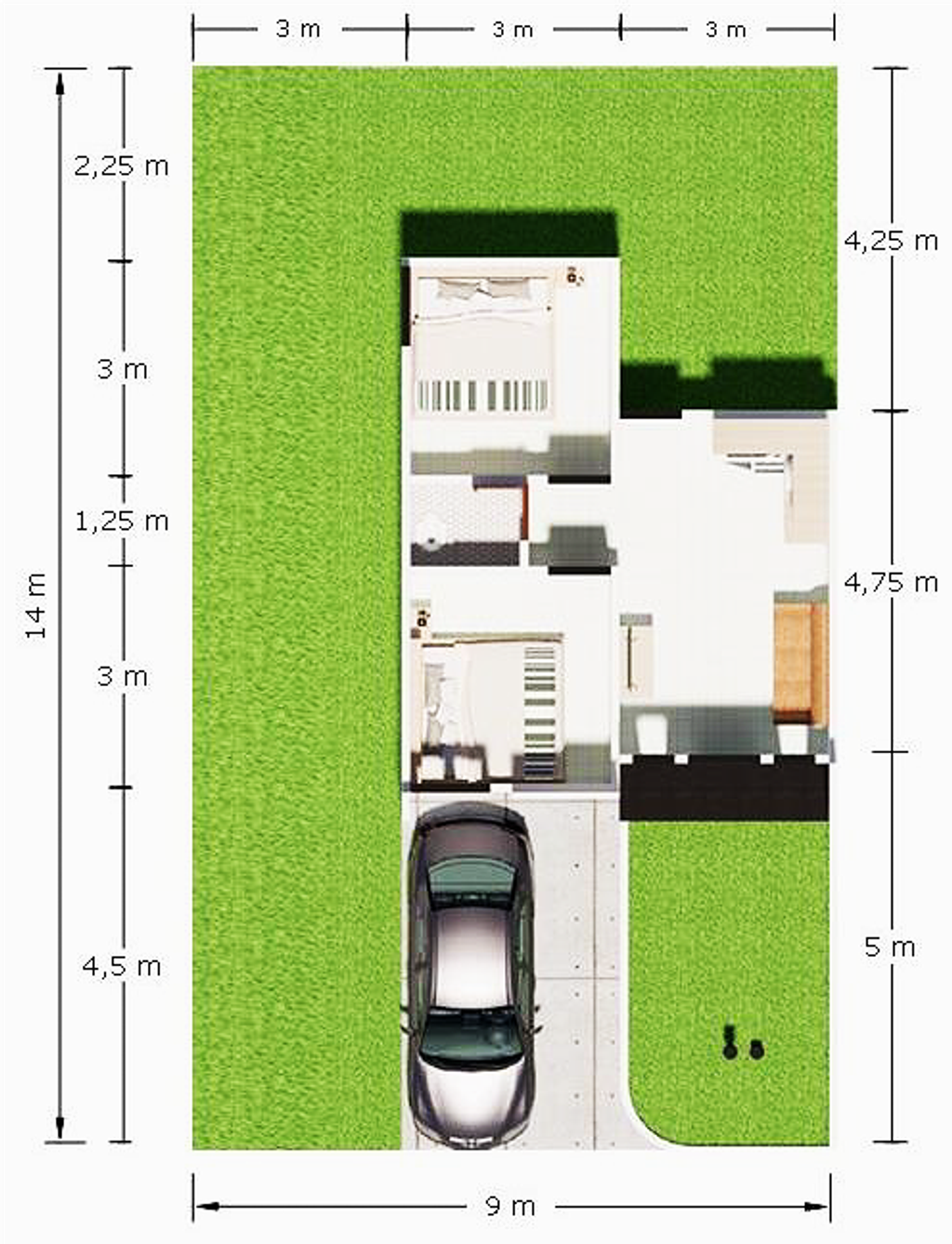 foto denah rumah tipe 36 subsidi perumahan PERMATA HALONGONAN CITY