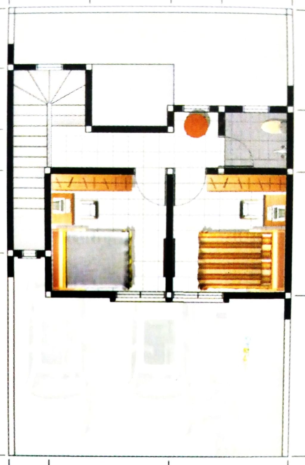 foto denah rumah tipe Blok D-36 Dalton Cluster Kensington perumahan The Anvaya Juanda