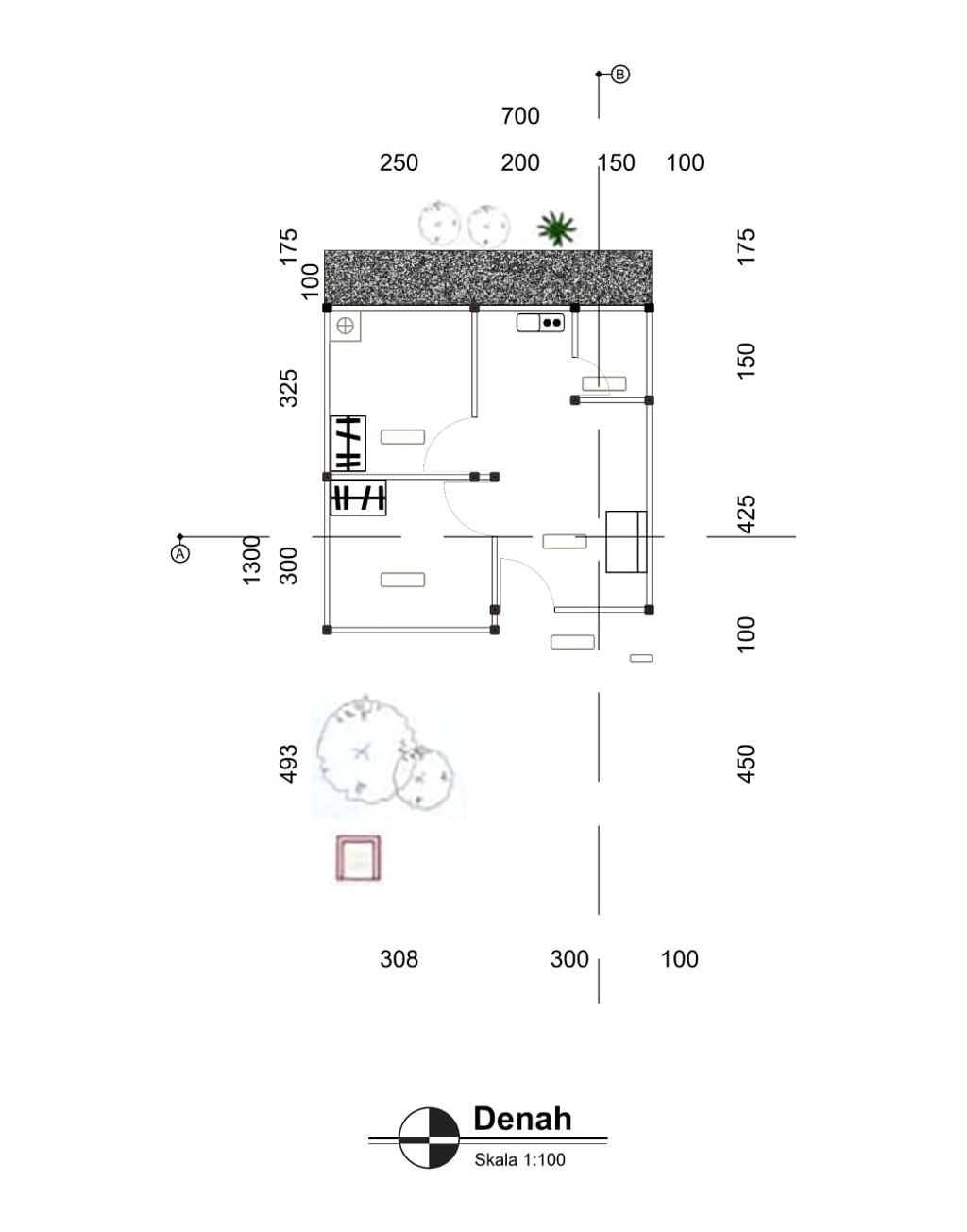 foto denah rumah tipe 36/98 perumahan Aulia Permai Residence