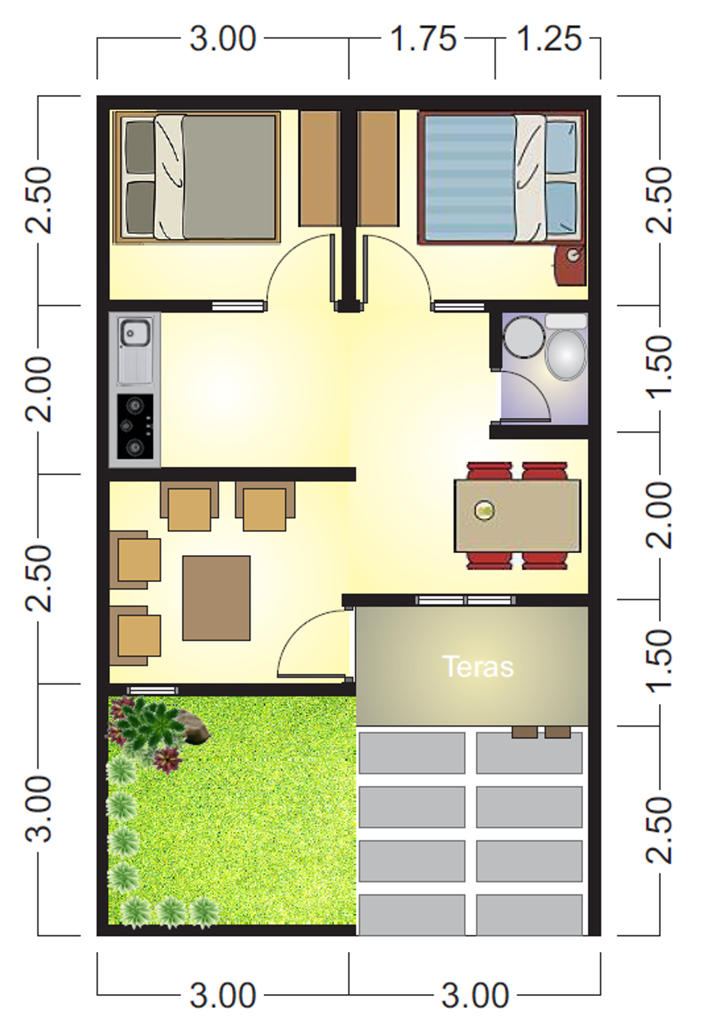 foto denah rumah tipe 30 perumahan CORDOBA RESIDENCE