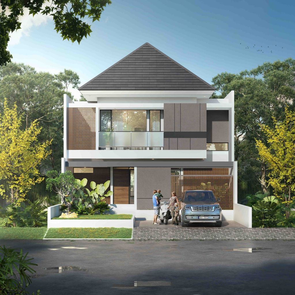foto tampak rumah tipe LYRA perumahan BSB VILLAGE CLUSTER LOKKA