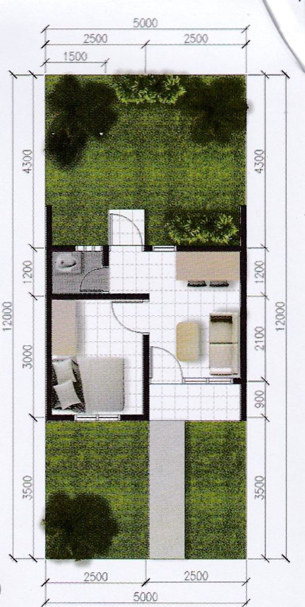 foto denah rumah tipe 25/69 perumahan Villa Gading Harapan 2 (Tahap Awal)