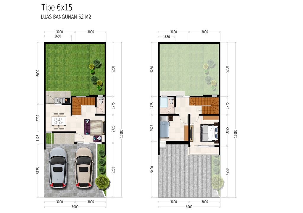 foto denah rumah tipe GOOSEBERRY 114 perumahan Metland Transyogi Cibubur