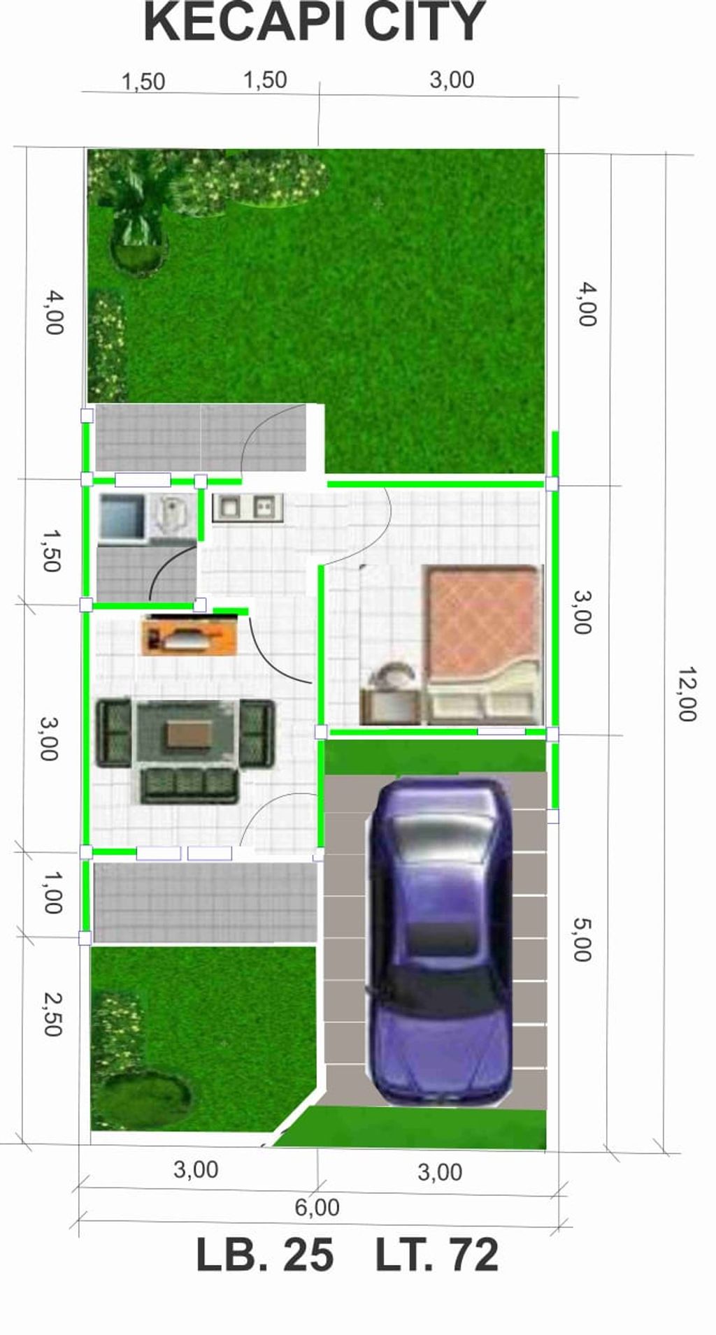 foto denah rumah tipe Kecapi 1 perumahan KECAPI CITY