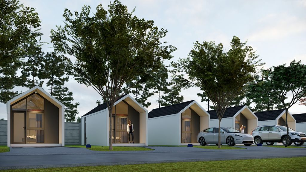 foto tampak rumah tipe ANANTA perumahan Podomoro Park Bandung (KH-SADYAGRIYA)