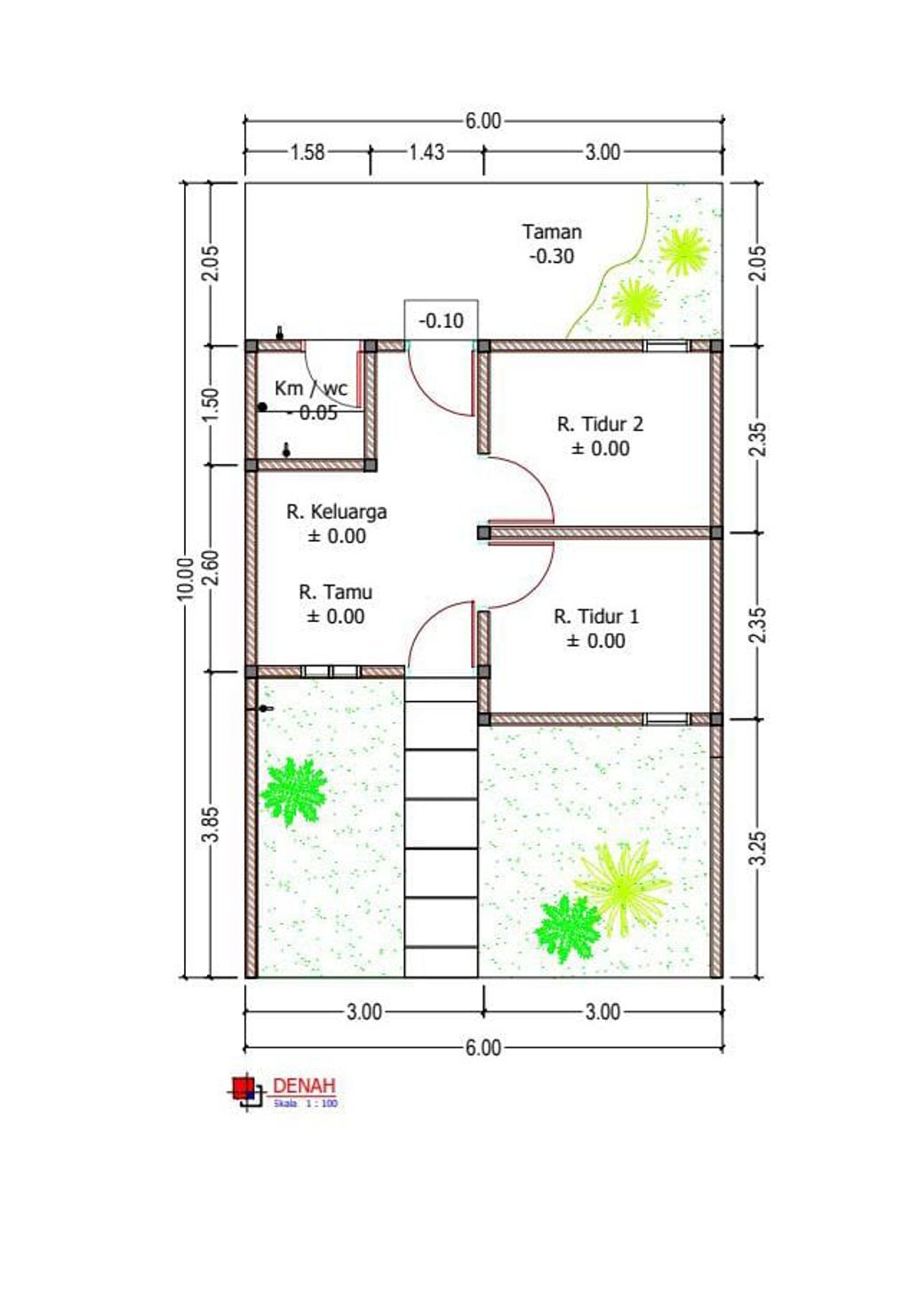 foto denah rumah tipe 27/60 perumahan GRIYA PANDEYAN KENCANA TAHAP 3
