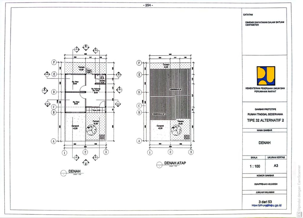foto denah rumah tipe 32 perumahan Perumahan Griya Multi Jadi XV