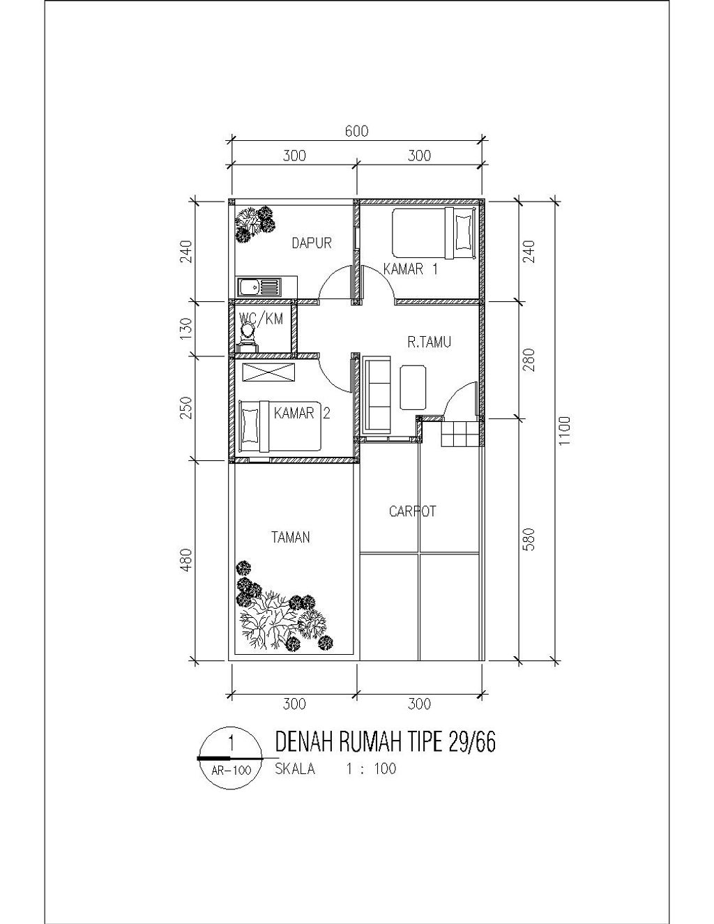 foto denah rumah tipe 29/66 perumahan PURI MUTIARA RESIDENCE