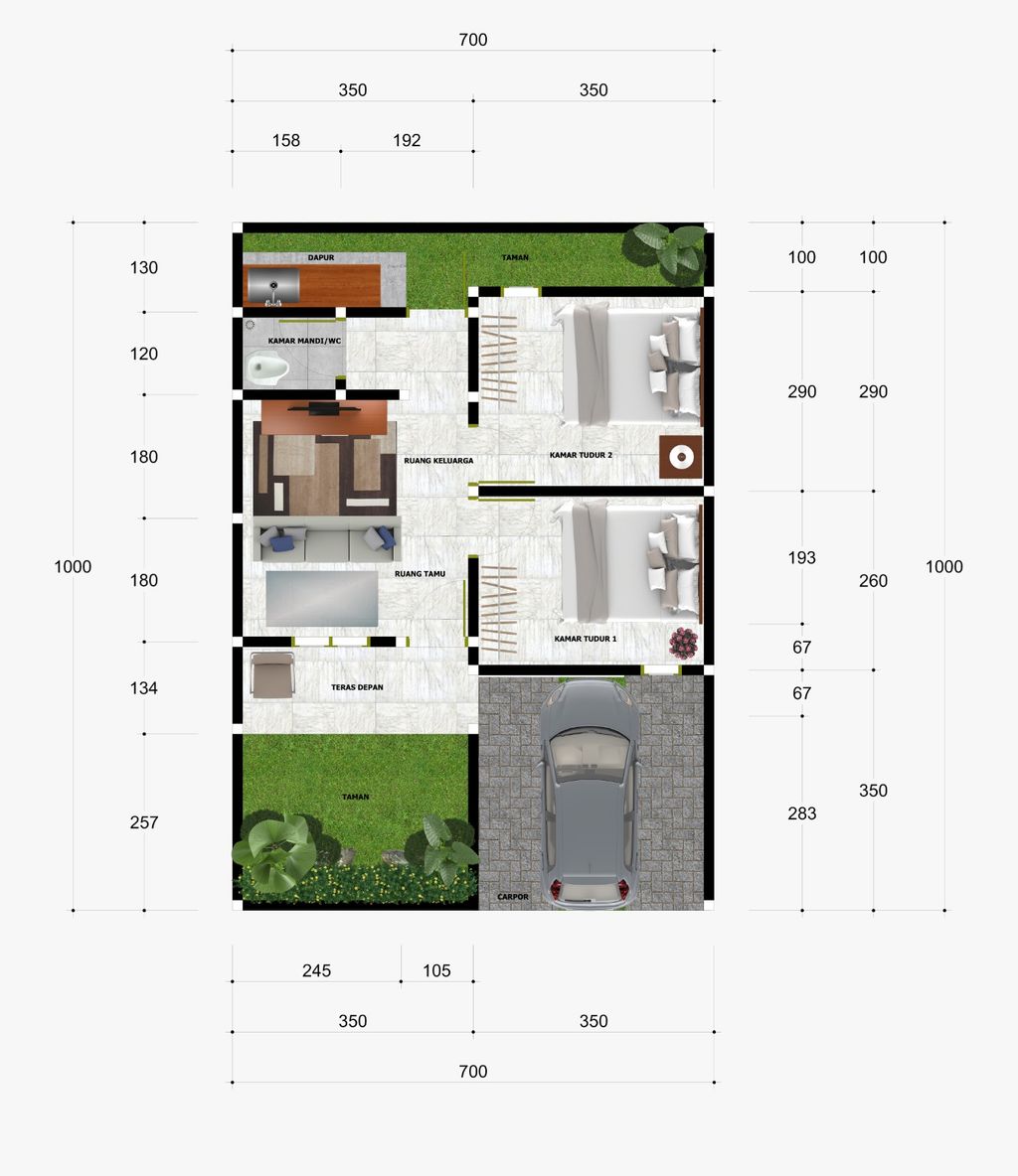 foto denah rumah tipe SUBSIDI 36/70 perumahan ALAM AGENG RESIDENCE 3