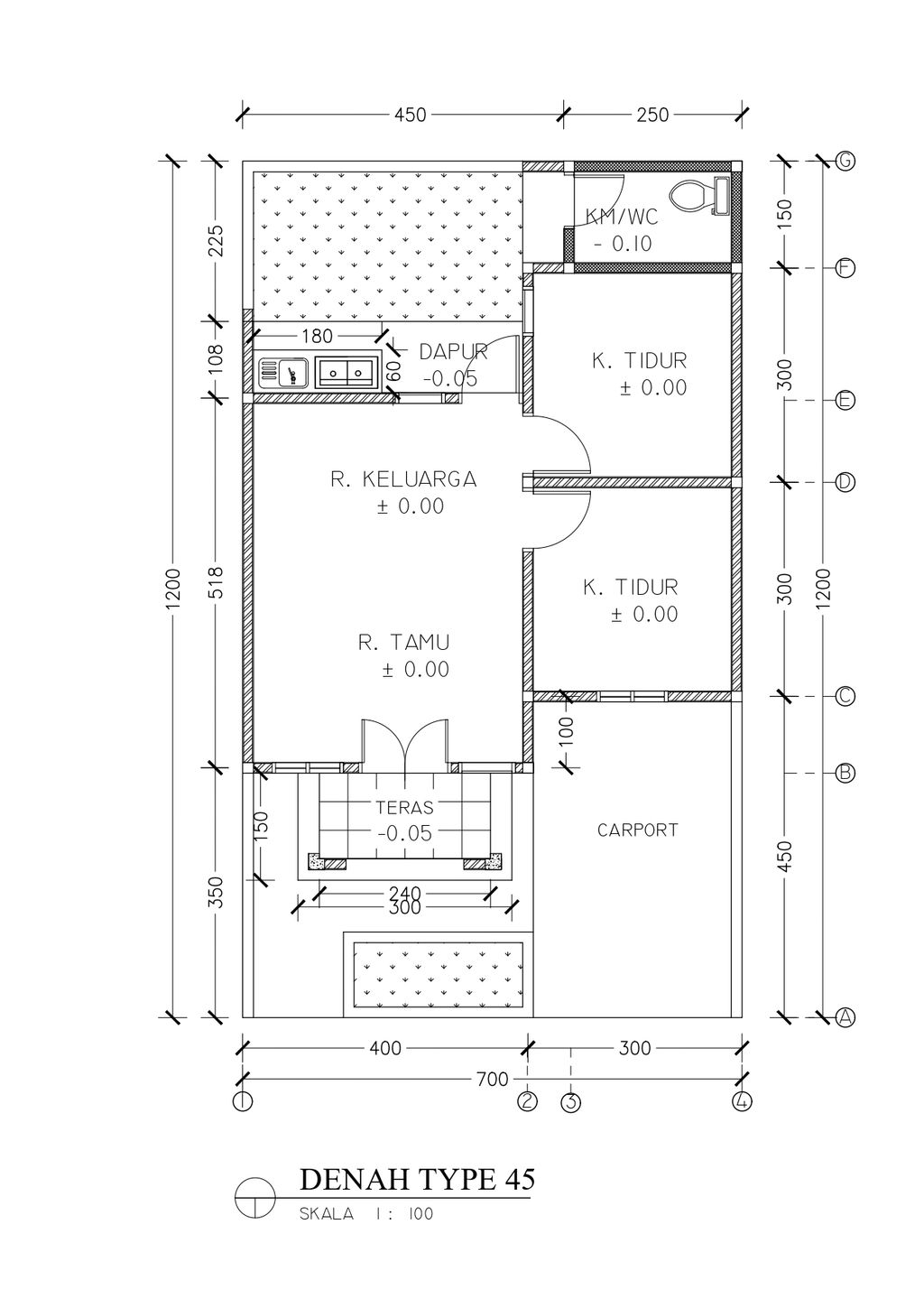 foto denah rumah tipe 45/84 perumahan CLUSTER MARGAMULYA INDAH REGENCY