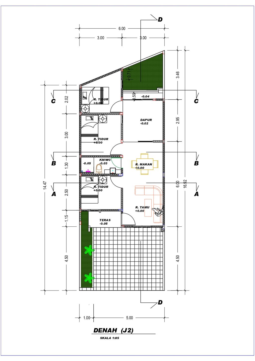 foto denah rumah tipe J02 perumahan ARGENTINA RESIDENCE