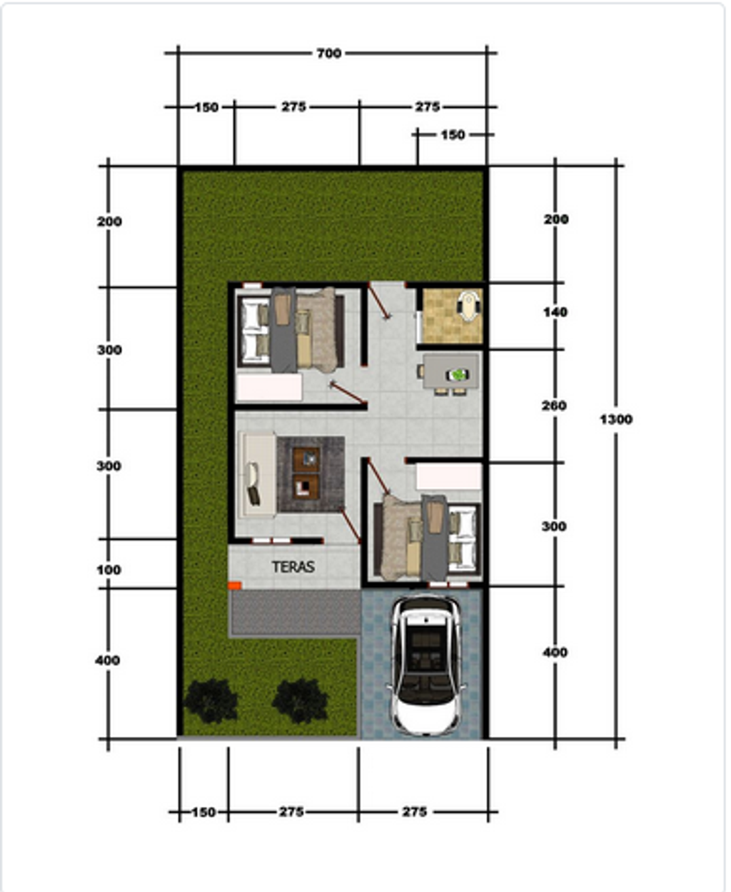 foto denah rumah tipe 36 perumahan ALSYIFA BOULEVARD