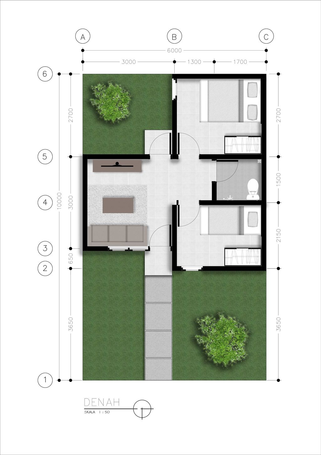 foto denah rumah tipe 28/90 perumahan VILLA DELIMA RESIDENCE