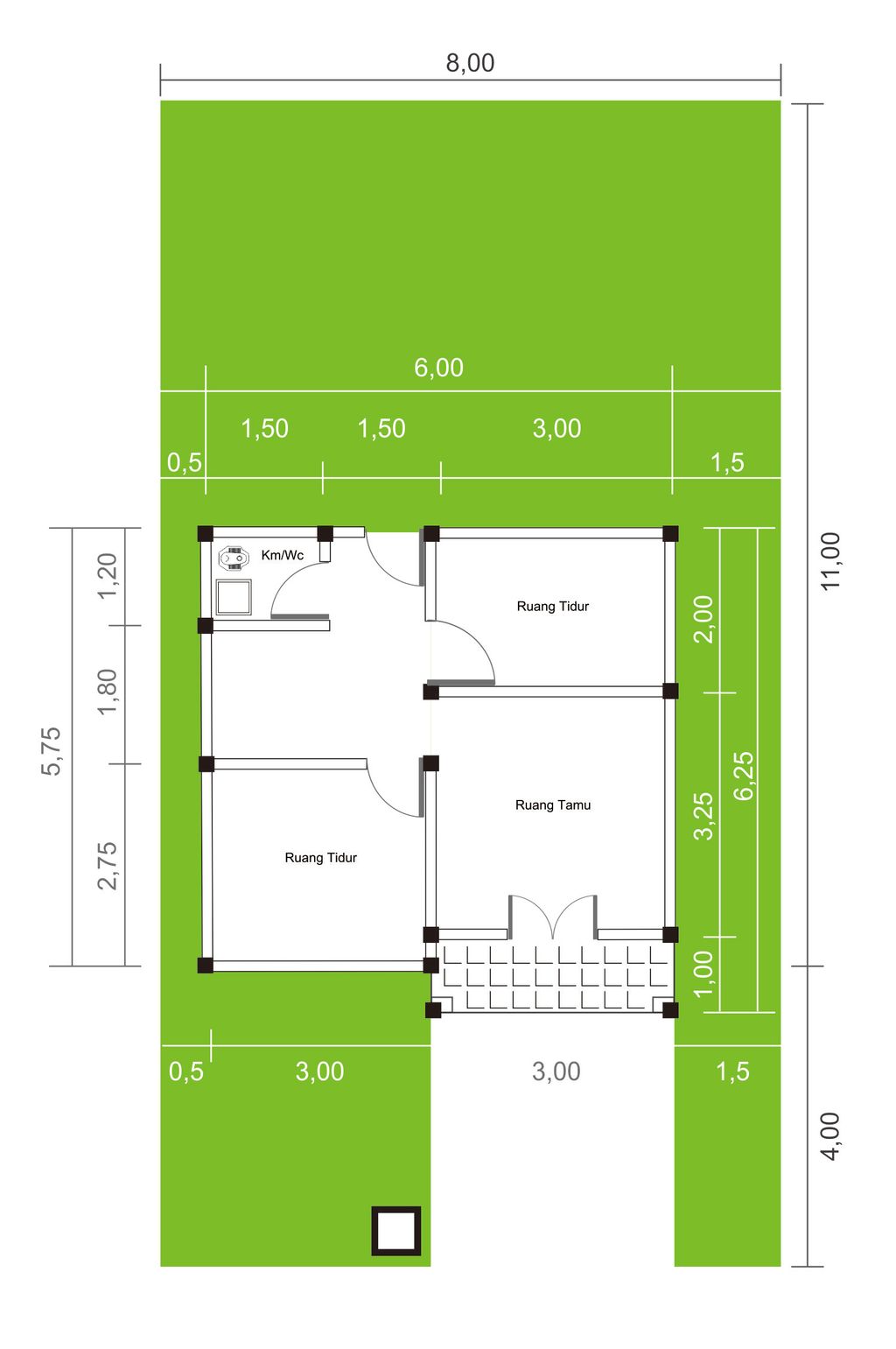 foto denah rumah tipe Harman 36 perumahan HARMAN KHATULISTIWA