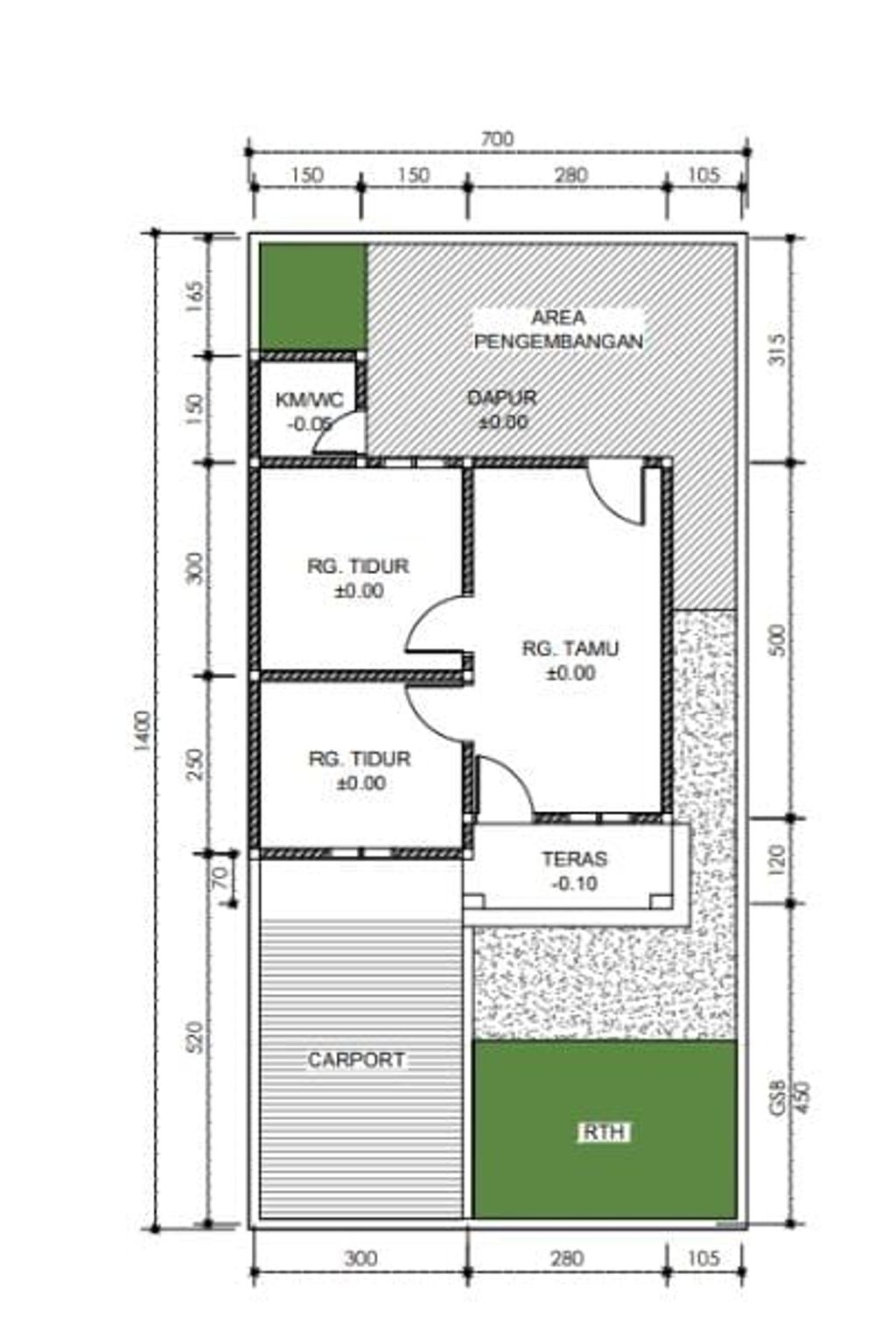 foto denah rumah tipe 36 perumahan PERUM BUMI WONGKADITI PERMAI