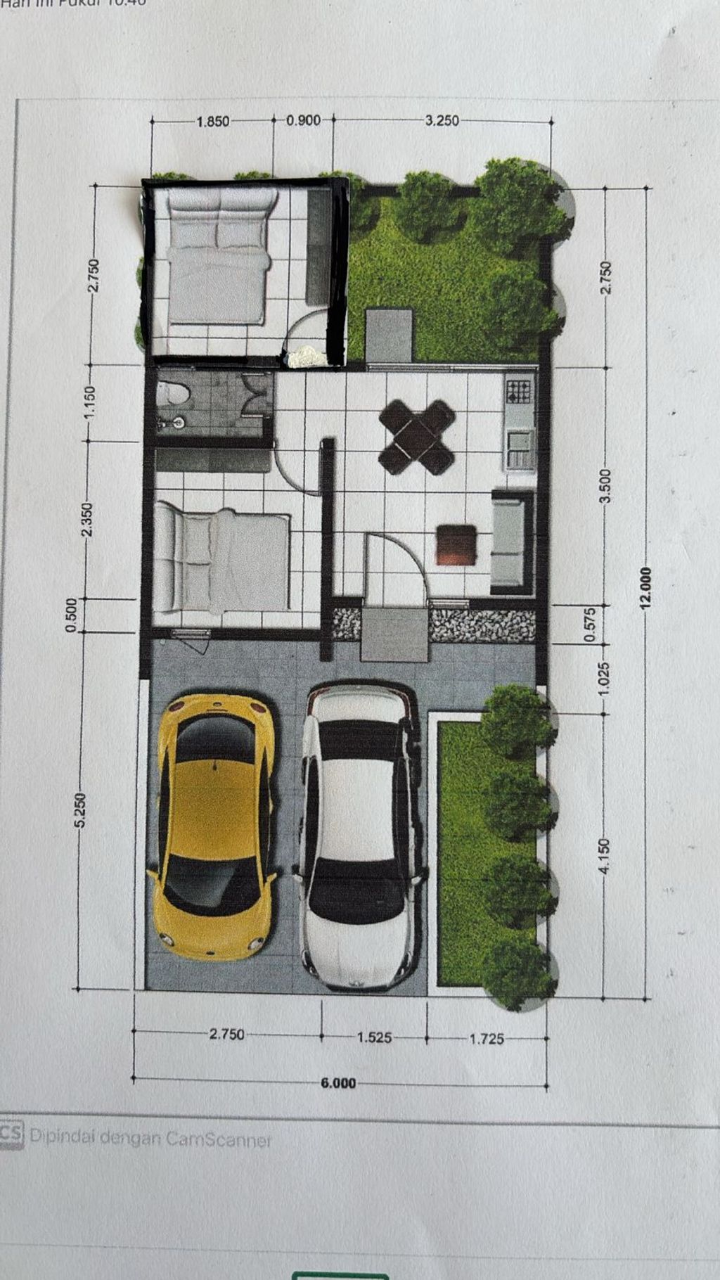 foto denah rumah tipe 22/72 perumahan Green Jayanegara Residence