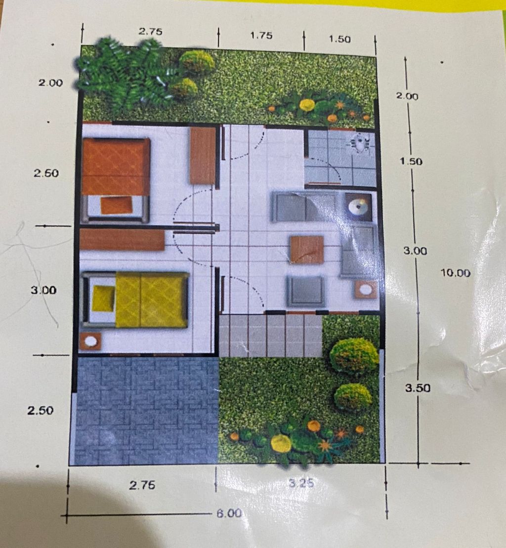 foto denah rumah tipe 32/71 perumahan Wirogunan Residence Tahap II dan III Lanjutan