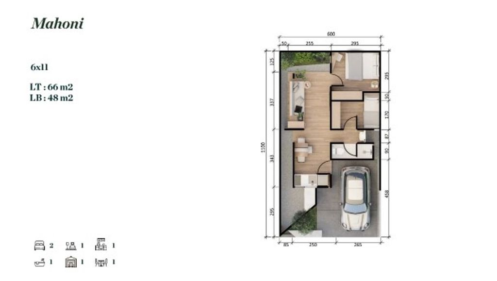 foto denah rumah tipe Cluster Akasia Mahoni perumahan GREENWOODS COUNTRY BOGOR CLUSTER FLAMBOYAN TIPE MELATI