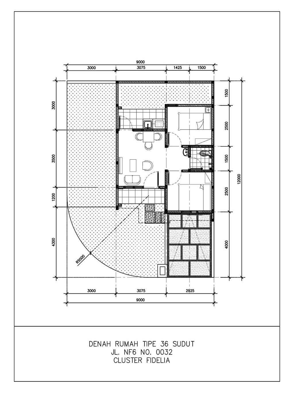foto denah rumah tipe NF6-0032 perumahan SERPONG NATURA CITY