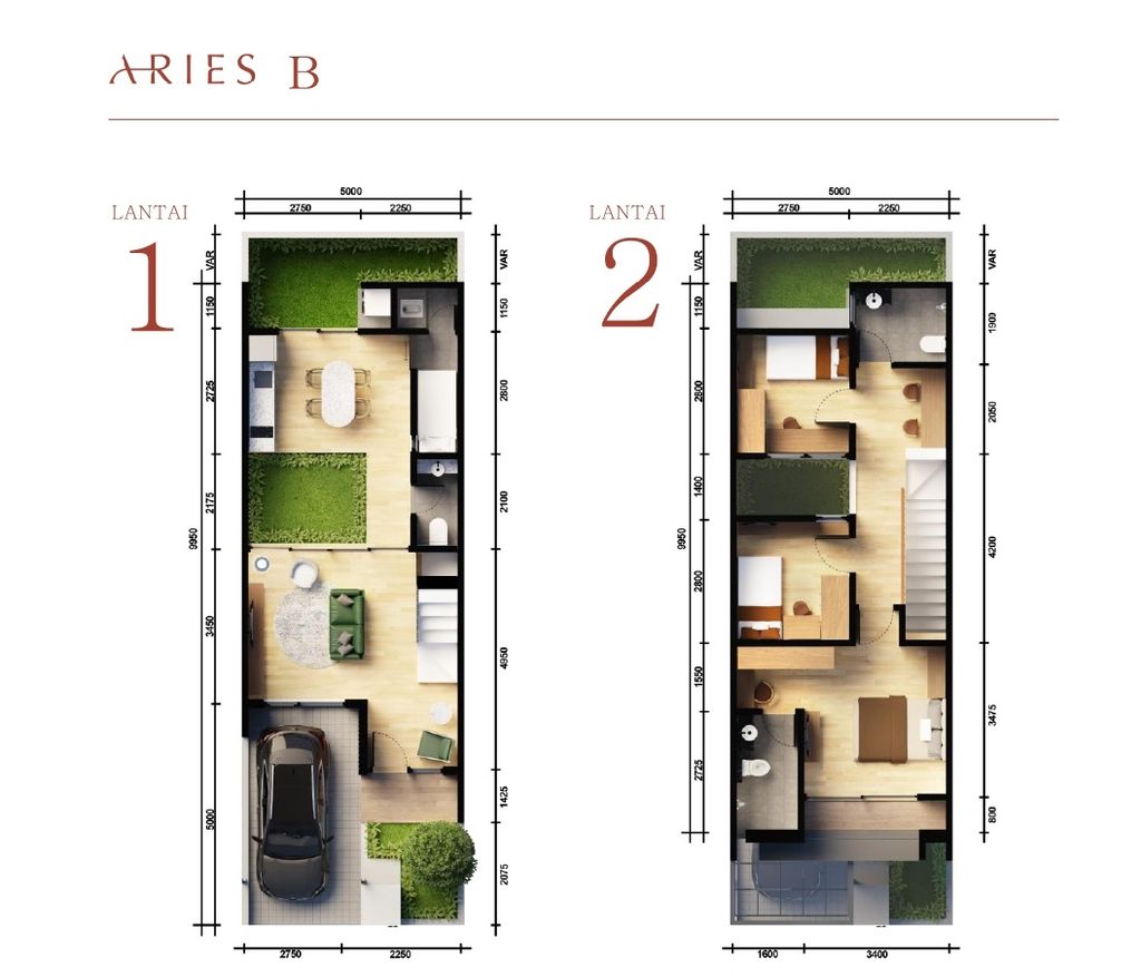 foto denah rumah tipe 95/79 perumahan Aries 7