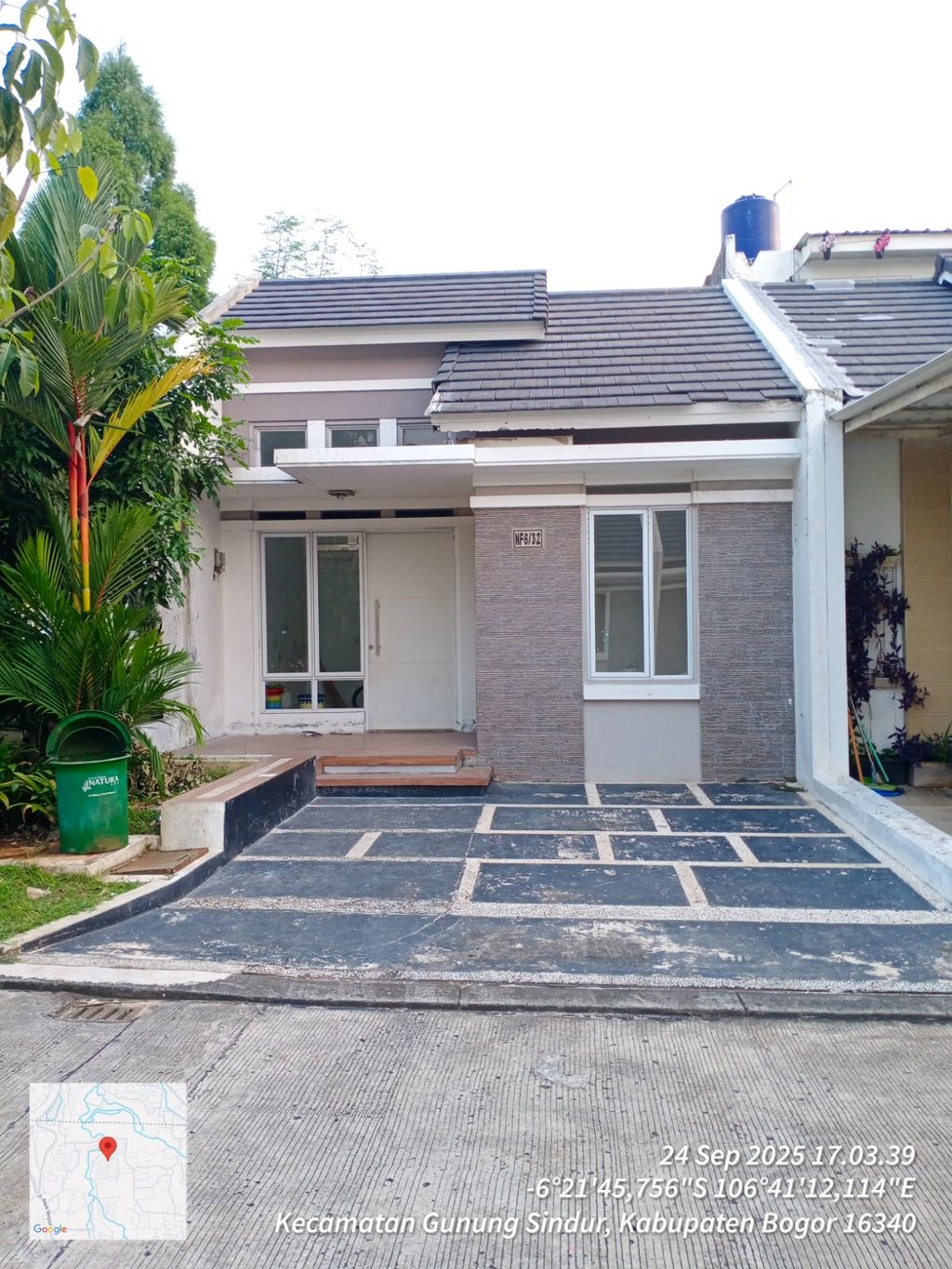 foto tampak rumah tipe NF6-0032 perumahan SERPONG NATURA CITY