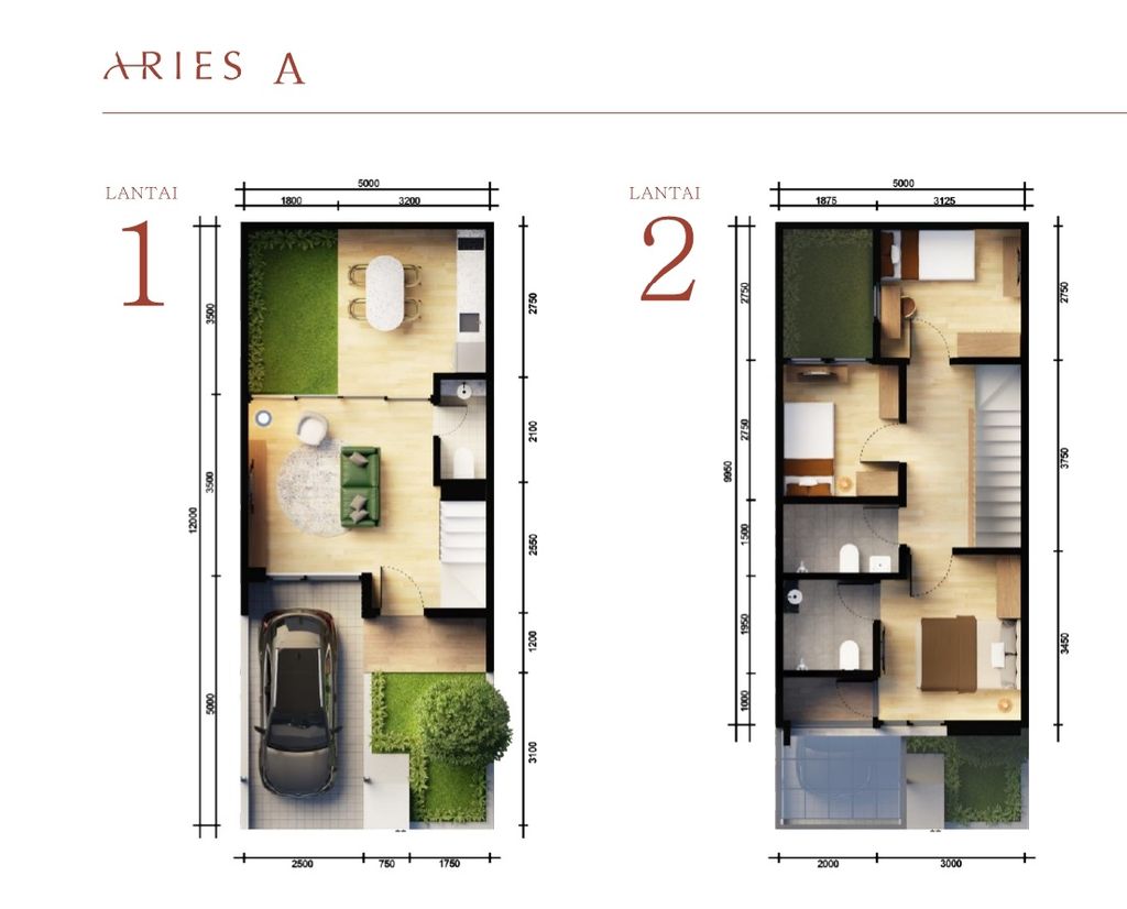 foto denah rumah tipe 76/65 perumahan Aries 7