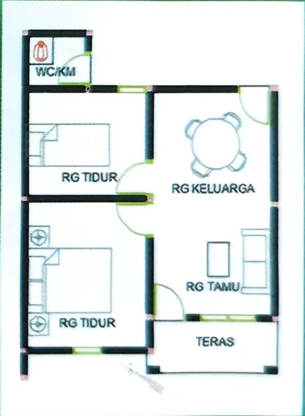 foto denah rumah tipe 36 SUBSIDI perumahan GRIYA PERMATA INDAH 2