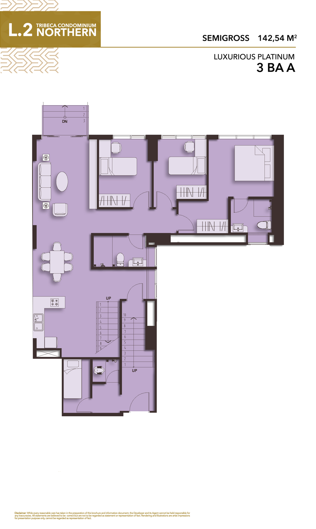 foto denah rumah tipe LUXURIOUS PLATINUM BAA perumahan PODOMORO CITY DELI MEDAN