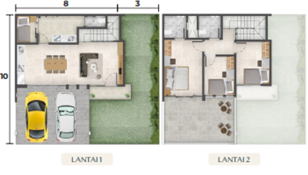 foto denah rumah tipe SIENNA HOEK perumahan RUMAH MILENIAL NEW