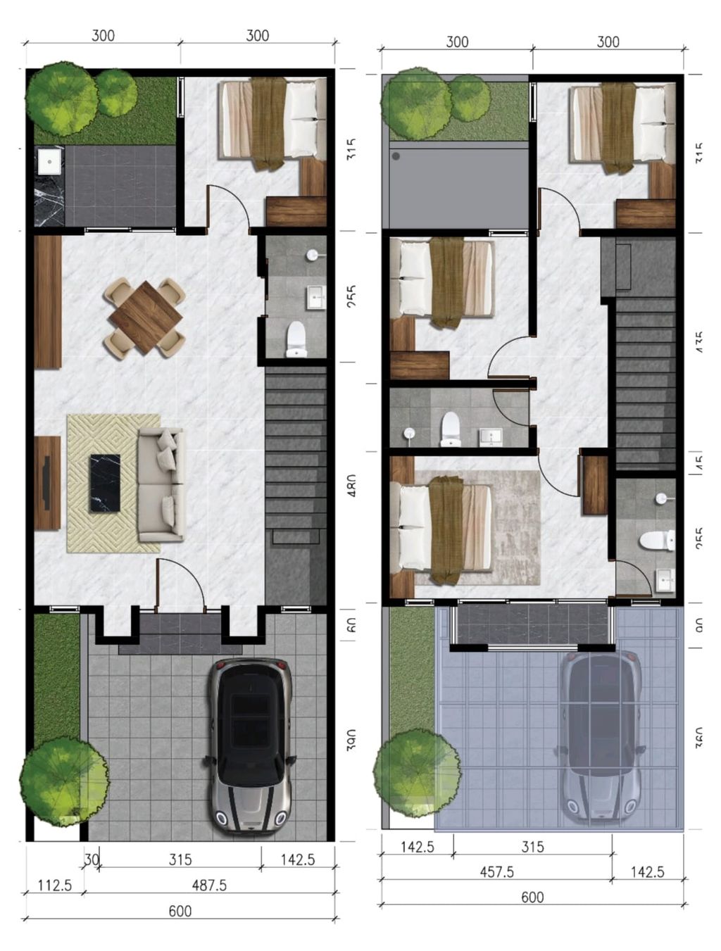 foto denah rumah tipe BIBURY DELUXE (128,08) perumahan CITRAHARMONI - CLUSTER NEWYORK - CAMBRIDGE