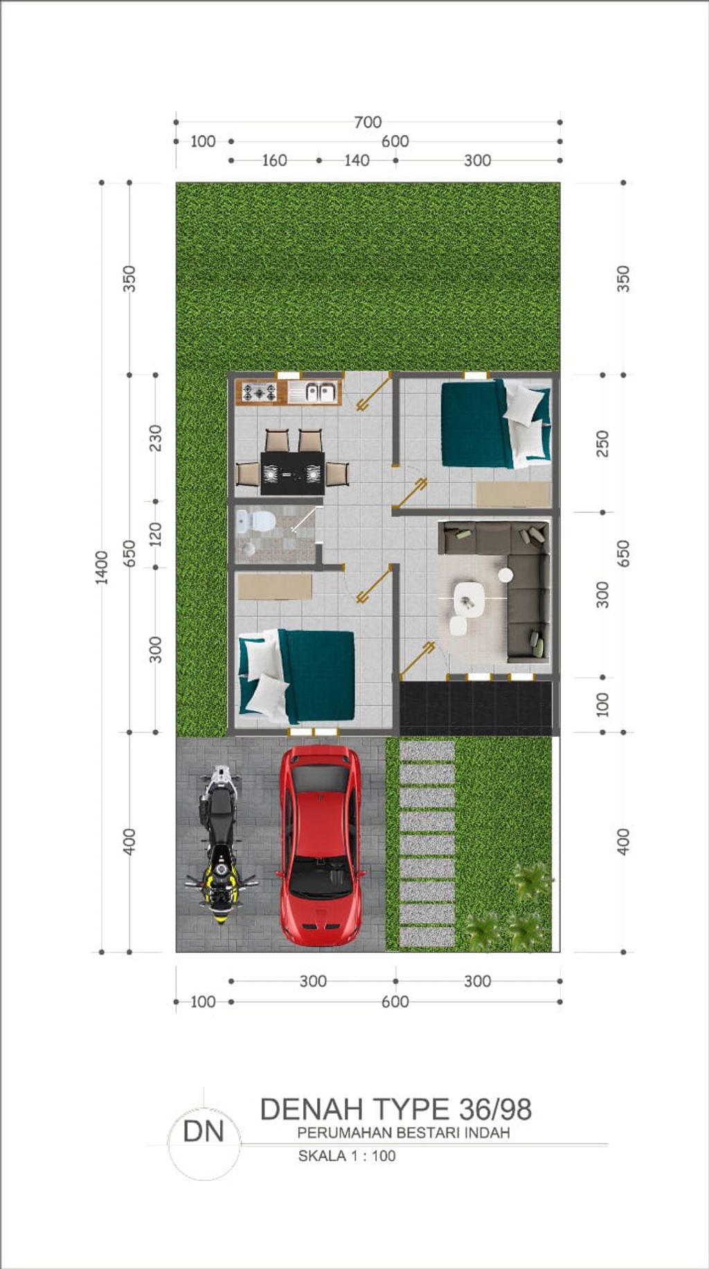 foto denah rumah tipe SUBSIDI perumahan GRIYA BESTARI