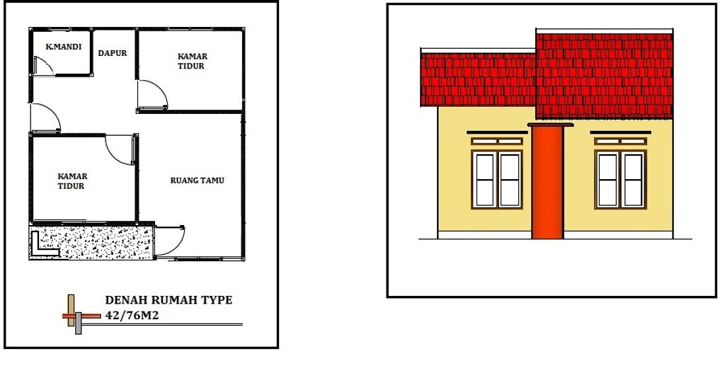 foto denah rumah tipe WIN 36 perumahan PERUMAHAN WINURI KOYA BARAT