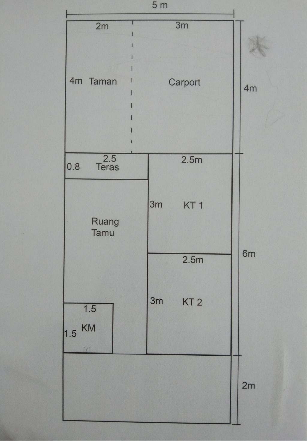 foto denah rumah tipe 30/60 perumahan PERUMAHAN GRAHA ASRI TAMANGEDE