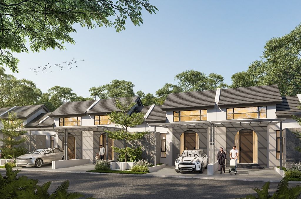 foto tampak rumah tipe BARLEY B perumahan CITRAHARMONI - CLUSTER NEWYORK - CAMBRIDGE