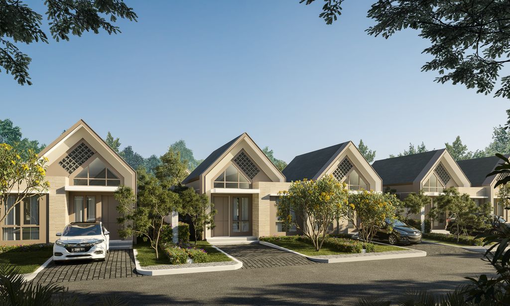 foto tampak rumah tipe 52/220 BBV/01 perumahan KOTA PODOMORO TENJO - ANGSANA BURGUNDY