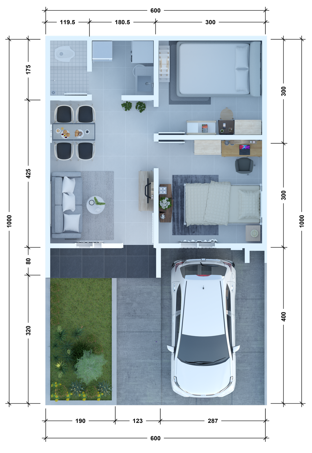 foto denah rumah tipe 36 perumahan PERUMAHAN ZAMZAM LAND MAKASSAR