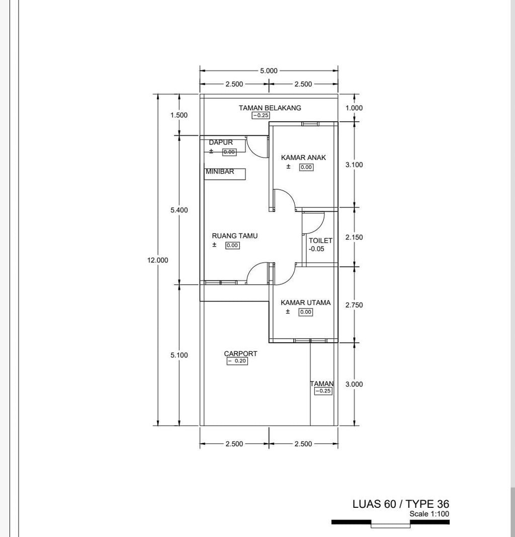 foto denah rumah tipe 36/60 perumahan RUBY PREMIERE