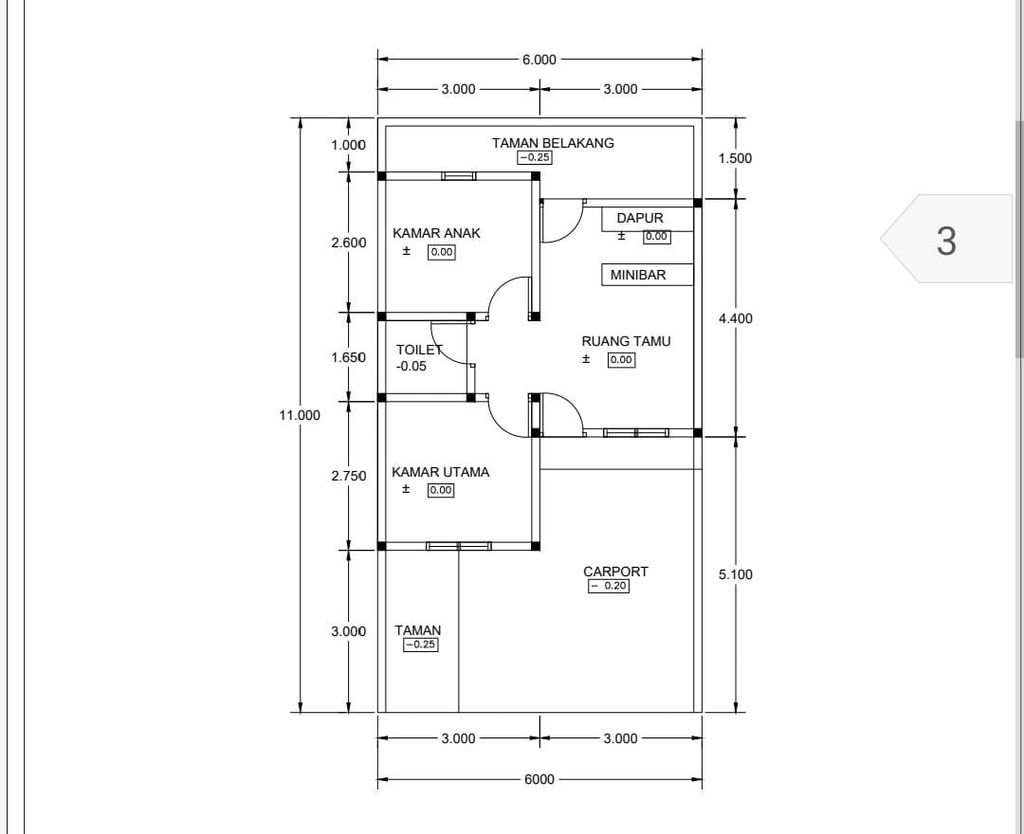 foto denah rumah tipe 36/61 perumahan RUBY PREMIERE