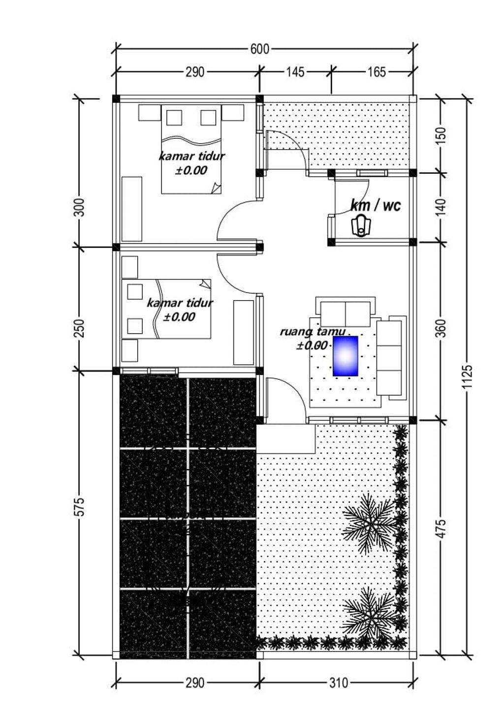 foto denah rumah tipe 30/60 perumahan PERUM MULYA RESIDENCE