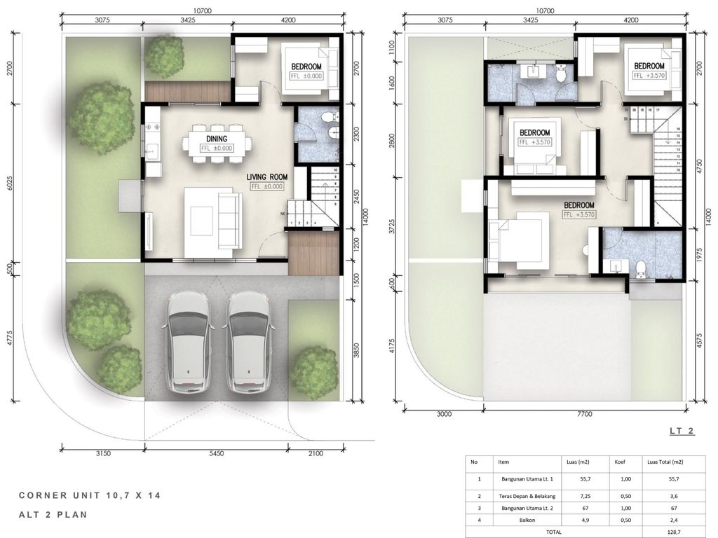foto denah rumah tipe RUMAH SUDUT A3K20 perumahan CitraLand Driyorejo CBD
