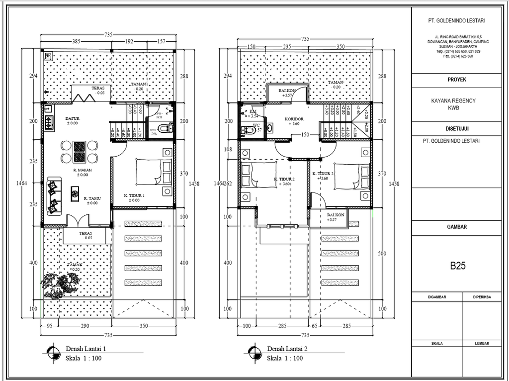 foto denah rumah tipe KYR 2 B-25 perumahan KAYANA REGENCY TAHAP 2