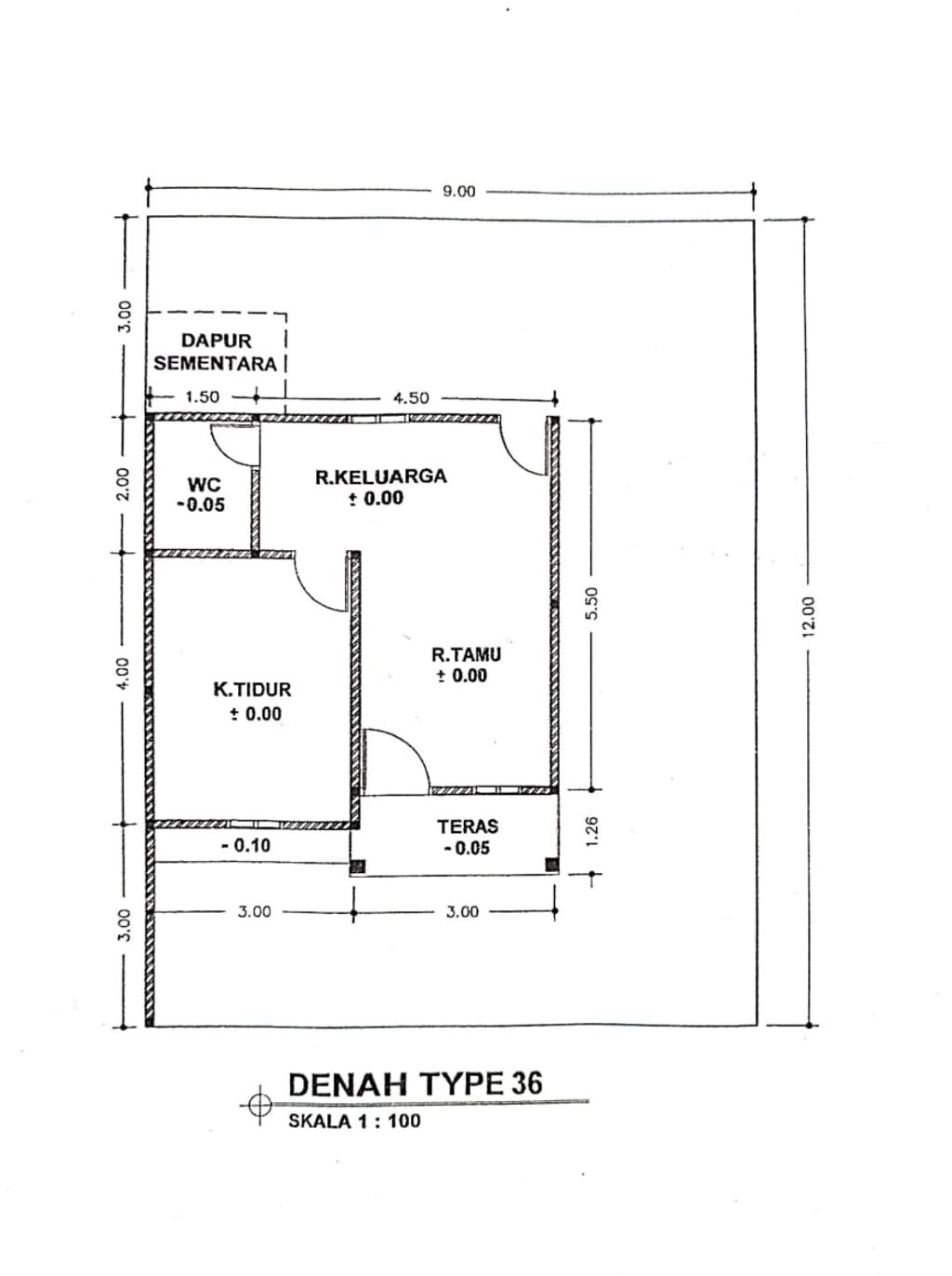 foto denah rumah tipe 36 perumahan Griya agung permai IV
