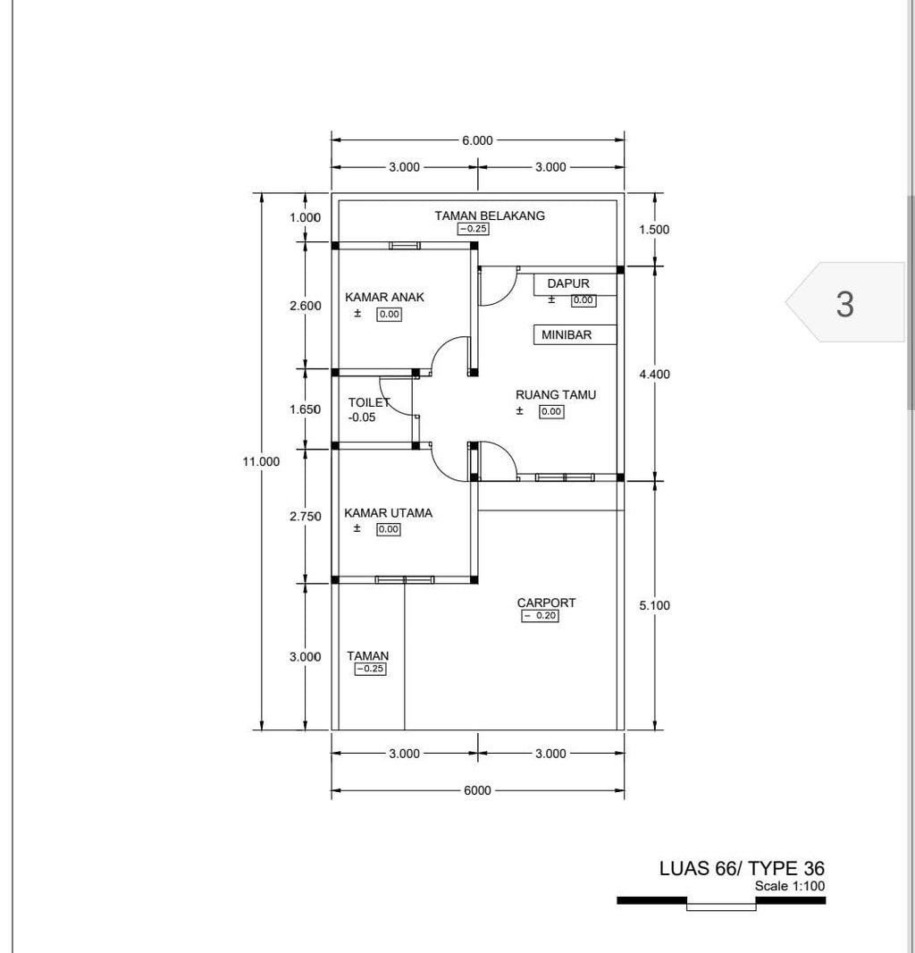 foto denah rumah tipe 36/66 perumahan RUBY PREMIERE
