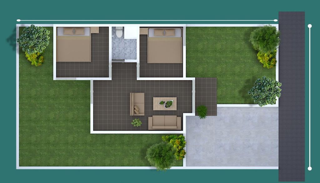 foto denah rumah tipe 36-182 perumahan Karang mulya Residence