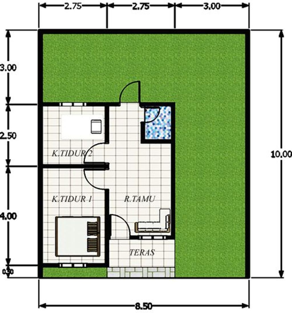 foto denah rumah tipe 36- subsidi 2025 perumahan Berlian Syariah Residence