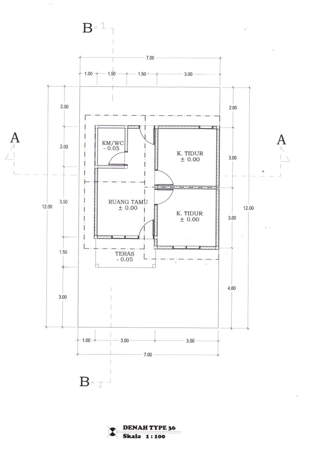 foto denah rumah tipe 36/84 (SUBSIDI) perumahan MARLINDO GREEN HOUSE 7